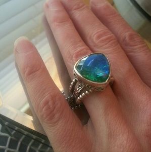 Sajen-Caribbean blue topaz ring